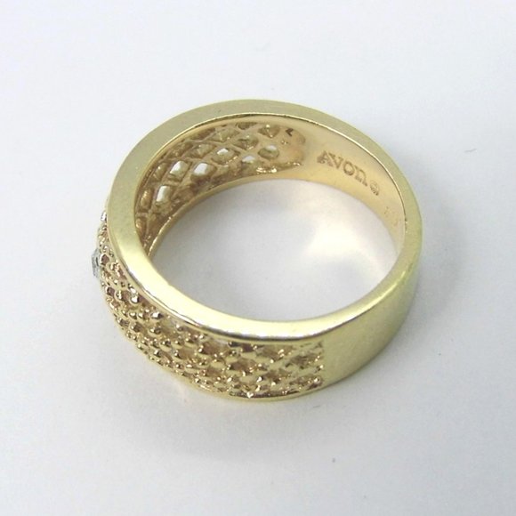 Vintage Filigree Open Weave Wide band ring sz 7 - Picture 6 of 6